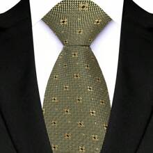 GOADAFOO Corbata de moda de 8 cm de ancho para hombre, de color verde con rayas, flores, cuadros y puntos. Corbata tejida jacquard para novio, negocios, boda y fiesta