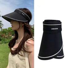 1pc Summer Foldable Outdoor Sunshade Hat With UV Protection, Empty Top, Neck Protection, Women's UV Sun Hat, Summer Large Brims, Riding, Face Covering, Flexible Sunscreen, Versatile Sun Hat
