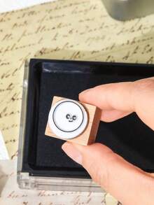 12pcs/Box Creativity Facial Shape Pattern Vintage Wooden Stamps, Better Express People's Feelings, Used For Notebook Scrapbook Decoration, Exquisite Wooden Handicraft - Brown - View 6