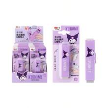 Sanrio Ensemble de taille-crayon en caoutchouc multifonction Kuromi de Sanrio, à pousser et à tirer. Retour à l'école.