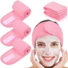 Set de 3 diademas ajustables para mujer para spa y faciales, accesorios para ducha y maquillaje, adecuado para lavarse la cara, toalla suave y accesorios para peinar el cabello