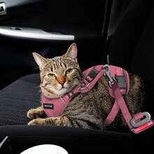 Cat Harness And Leash For Walking, Cat Car Harness, Escape Proof Soft Adjustable Vest Harnesses For Cats, Easy Control Breathable Reflective Strips Harness, Kitten Harness And Leash Set, Black, S - Pink - View 4