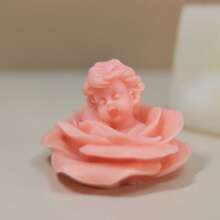 Stampo in silicone per candela profumata all'aromaterapia a forma di angelo con rose