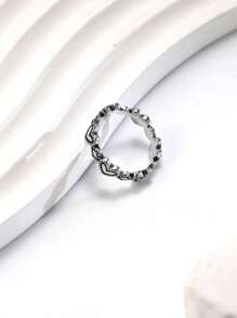 1pc Simple Unique 925 Sterling Silver Love Connects JA Ring Women Fine Jewelry Gift