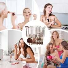 56pcs Makeup Brushes And Sponges Set Multi-Functional Makeup Brush Set Makeup Tools With Face Wash And Makeup Tools Multi Make Up Tools Accessories For Different Skin Types,Travel,Travel Essential,Valentine's Day,Cheap,Travel Makeup Brush,Gifts For Women,Makeup Artist,Professional Complete Makeup Kit - Coffee Brown - View 8