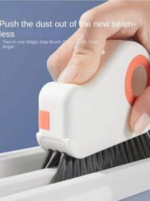Brosse de nettoyage de rail de fenêtre 2-en-1 - Grattoir détachable pour porte et rebord de fenêtre, nettoyeur de coin de vitre et outil de fente de rebord en plastique