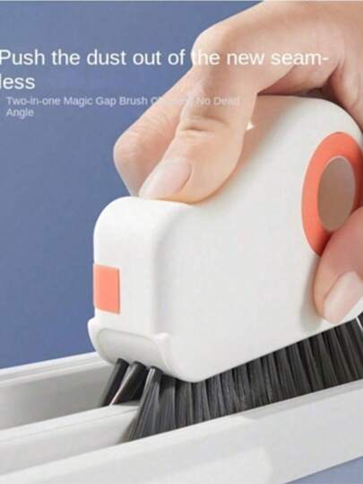 2-In-1 Window Track Cleaning Brush - Detachable Door & Window Sill Scrubber, Glass Corner Cleaner, And Plastic Ledge Gap Tool