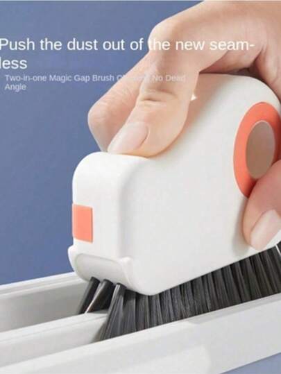 二合一窗缝清洁刷 - 可拆卸门窗台刷、玻璃角清洁器和塑料窗框缝隙清洁工具