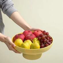 Fruit Bowl Fruit Basket For Kitchen Countertop Kitchen Storage Baskets Stand Organization, Decor Centerpiece For Kitchen Counter Or Dining Room Tables, White-Yl - Yellow - View 2