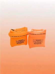 1 Pair Thickened PVC Inflatable Swim Arm Floats,Suitable For Swimming Pool With Head Rescue, Pool Atmosphere Splash Water, Swimming Beginners Arm Rings Life Jacket Assist Aids