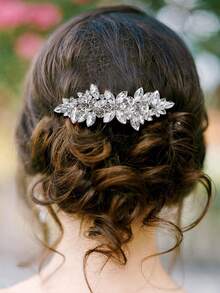 1 Stück/2 Stück Strass Blume Haarspangen, eleganter Prinzessinnenstil Braut Brautjungfer Hochzeit Haarzubehör, geeignet für Dutt, Date, Party, Hochzeit, Haarklammern, Haarspangen, Haarclips, Urlaubsoutfits Frau