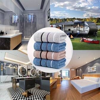 1pc Country Style Highly Absorbent Polyester Bath Towel, 100% Polyester, Machine Washable, Lightweight, Suitable For Household And Holiday Gifts