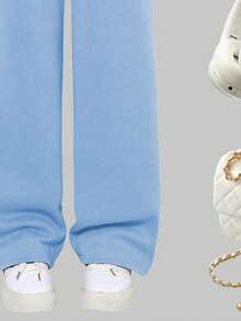 Tween Girls' Casual American Letter Print T-Shirt And Pants Set, Summer - Blue - View 5