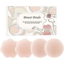 MUQU Cakes Nipple Covers Breast No Show Pasties Reusable Women Sticky Seamless Silicone Breast Covers 2 Pairs Petals