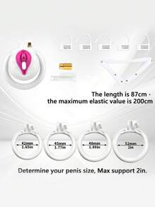 Male Inverted Negative Chastity Cage With 4 Rings Set, Small Men Flat Chastity Device Lock, Realistic Pussy Penis Cage Design, BDSM Bondage Adults Sex Toys For Gay Couples (Pink)
