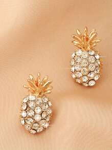 1 Pair Of Fruit Pineapple Earrings, Luxury Style, Chic & Creative Jewelry For Girls