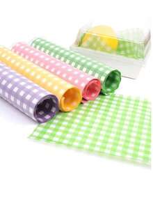 50/100/200 Sheets Wax Paper, Basket Liners, Food Picnic Paper, Grease-Proof Wrapping Paper, Baking Paper Suitable For Cakes, 7 X 7 Inch Fast Food Grid Wrapping Paper