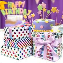 3-Style Birthday Wrapping Paper Rolls, 17in X 120in Per Roll, Colorful Foil Birthday Designs For Parties, Celebrations - Multicolor - View 4