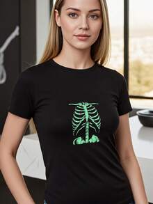 ADUKIDE-Boys-Glow-In-The-Dark-Shirts-Size-4-14T-Halloween-Girls-Tops-Tees-Novelty-Casual-T-Shirt- - Black - View 3