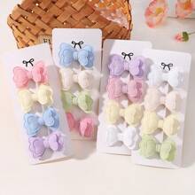 Set de 4 pasadores de mariposa de doble capa de unicolor, accesorios de pelo lindos y versátiles para niños