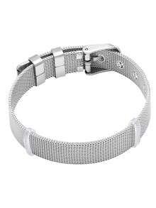 1pc Personalized Smooth A-Z Letter Pendant Bracelet, Women's DIY Customized Name Initial Adjustable Bracelet