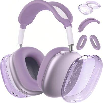 Funda protectora para el estuche de Max, cubierta antiarañazos para las almohadillas de los auriculares/cubiertas de los cascos/cubierta de la diadema para Max. TPU suave y silicona transparente, a prueba de arañazos.