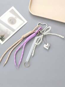 1PC Angora Red Pearl Bow Rope Bag Charm, Keychain Accessories Car Pendant Can Be Used For Bag Pendant Pendant. Gifts Valentine'S Day Stylish For Teen Girls Women College Students Teacher White-Collar Workers Rookies & White-Collar Workers Gift Accessories Decor Present Car Accessories Women Key Chain Charms Back To School Supplies Gifts For Teachers