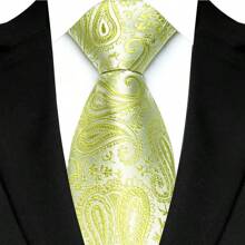 GOADAFOO Corbata de moda de 8 cm de ancho para hombre, de color verde con rayas, flores, cuadros y puntos. Corbata tejida jacquard para novio, negocios, boda y fiesta
