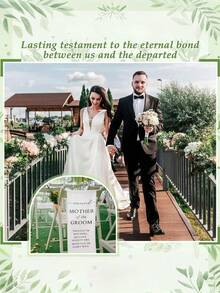 1pc- Wedding Memorial Reserved Chair Sign In Parents Love Memory Celebration Heaven Wedding Chair Banner Memorial Sign Sympathy Memory Gift - White - View 4