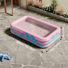 Piscina inflável de 1 peça, piscina dobrável para casa/quintal, piscina de praia ao ar livre, piscina de banho interna, disponível em rosa e azul