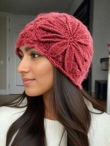 1pc Women Solid Color Knit Cap, Suitable For Autumn & Winter Wear