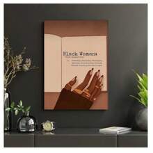 1pc Frameless Pink African American Fashion Female Posters Vintage Painting Printing Wall Arts Modern Living Room Bedroom Dormitory Study Bar Coffee Shop Wall Decoration Home Decoration ,Wall Art With Frame