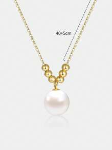 1 pièce Collier pendentif boule porte-bonheur en argent sterling S925, design minimaliste à la mode, style rétro élégant, chaîne pour la clavicule, polyvalent pour un port quotidien, cadeau idéal