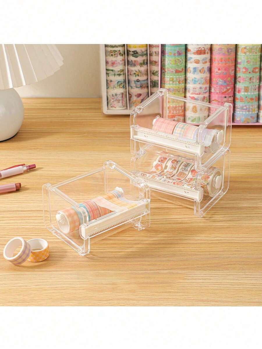 Overlap Tape Cutter, Planner Tape Dispenser & Transparent Tape Base, Sold Separately Without Tapes