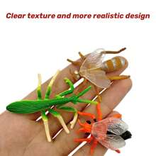 24pcs Realistic PVC Insect Model Toys, Simulation Archaeologic Digging Joke Soft Rubber Animal Butterfly Bee Specimen Decoration Stress Relief Toys