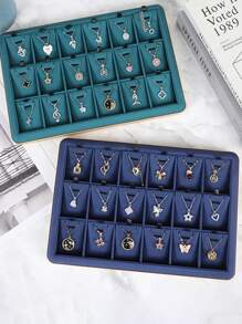 1pc High Quality Jewelry Display Tray, Necklace Pendant, Ring, Earring, Bracelet Organizer Holder, Gold Metal Faux Leather Velvet Jewelry Tray Summer Necessity For Women Storage Organizer Gift Travel Back To School