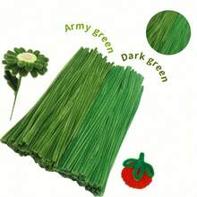 100 件多色雪尼尔管道清洁器，适用于手工艺和 DIY 项目，双色可选扭绳清洁器套件，管道清洁器花套装