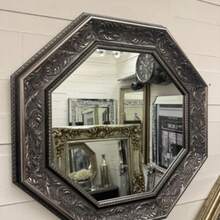 Striking Decorative Mirror: Octagonal Wall Mirror In A Rich Pewter Frame, Sized At 65 Cm X 65 Cm, Ideal For Transforming Any Wall Into A Work Of Art - Pewter - View 2
