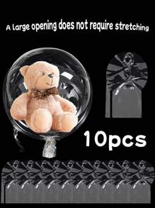 50 Pieces/25/10/3pcs Transparent Balloons, 10-36 Inch Transparent Wave Balloons, Can Be Filled With Balloons, Transparent Inflatable Air Helium Balloons, Perfect For Wedding Room Decoration, Party Decoration, And Birthday Party Decoration