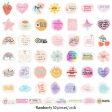 50 pezzi Adesivi Frasi Motivazionali in Inglese, Adesivi Estetici in vinile per Scrapbooking, Diario, computer portatile, Paraurti, Skateboard, Borraccia, Computer, Telefono, Cartone Animato, Elmetto, Adesivi e Decalcomanie per Auto