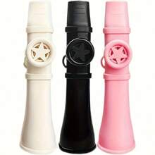 Kazoo - Portable Resin Kazoo With Star Decoration, 5 Colors (Light Blue/Pink/Red/Beige/Black) - Beginner-Friendly Wind Instrument For Travel And Home Practice - Perfect Gift For All Skill Levels