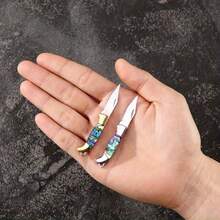 Mini Shell Folding Knife Pocket Key Chain Portable Brass Folding Knife Outdoor Camping Practical Rescue Tool Hunting EDC Knife, Pocket Knife, Mini Knife, Men's Gift - Nhiều màu - Xem 4