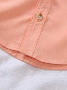 1 Stück Jungen Lässig Hemd mit einfarbigem Kragen und Doppelttasche, geeignet für Lässig Party, Geburtstagsparty, Zeremonienmeister, Aufführung, Strandurlaub, Jungen Freizeithemd, Frühling/Sommer