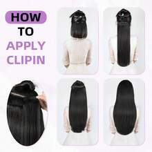 28 Inch 250 % Density Clip In Hair Extensions - Real Human Remy Black For Women, Invisible Natural Straight Seamless No Mixed 8pcs Double Weft 100g (#1B Natural Black, 26 Inch) - Natural Black - View 4