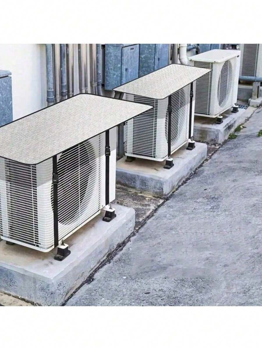 1/2pcs Air Conditioning Outdoor Unit Heat Insulation Pad, Appliance Box Sunshade Rain Snow Cover, Aluminum Foil Insulation A/C Sunscreen Cover