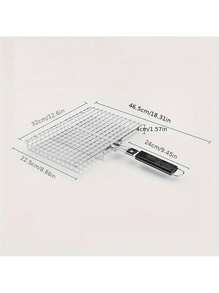 1 Stück schwere Grillkorb mit Griff - Rost beständiges Metall Kochzubehör für Picknick, Camping, Fleisch, Steak, Garnelen, Gemüse