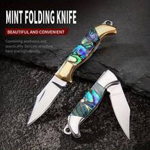 Mini Shell Folding Knife Pocket Key Chain Portable Brass Folding Knife Outdoor Camping Practical Rescue Tool Hunting EDC Knife, Pocket Knife, Mini Knife, Men's Gift - Nhiều màu - Xem 2