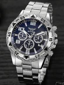 Set de 2 relojes, reloj casual y elegante. Reloj de hombre casual con 3 esferas y correa de acero, reloj de moda de aleación