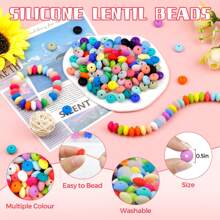 QYDCX Contas de lentilha de silicone faça você mesmo, 6/30/50/100/1800 peças, 12 mm, 30 cores, cordão faça você mesmo e contas acessórias