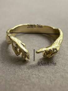 1 pièce Bague unique minimaliste "La main de Dieu donnant la vie à Adam" pour femmes et hommes. Bijou de mode, cadeau idéal, réglable